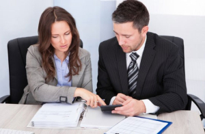 Accountant with client